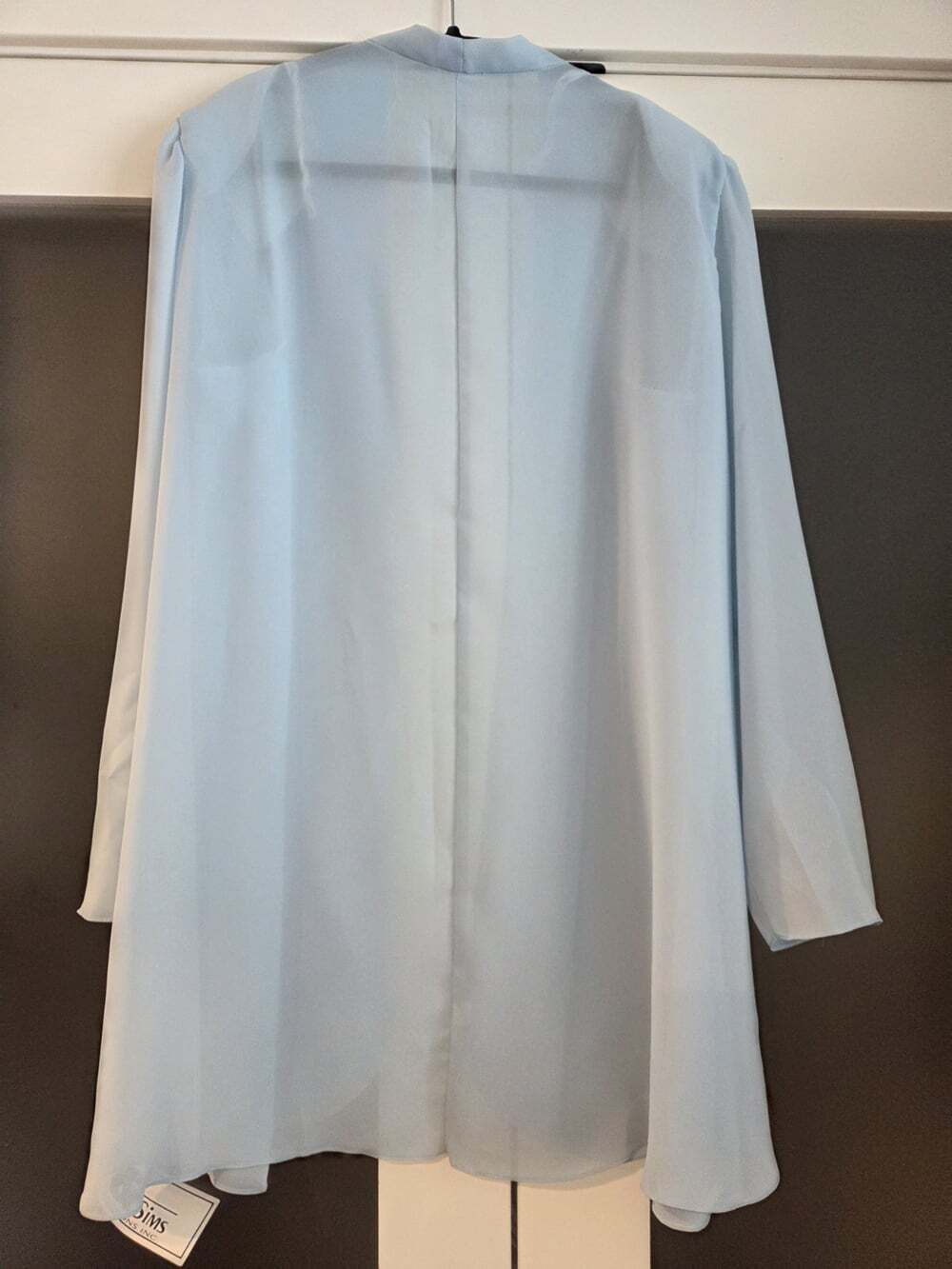 Glatter & Sims Vintage Sheer Blue Duster Jacket Sequin Pearl Beaded Size 20 - Picture 2 of 10